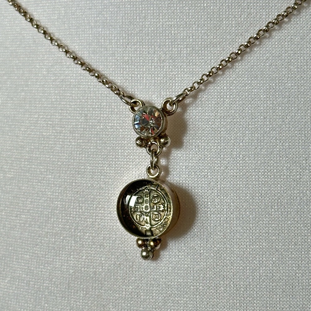 NWT 925 VSA San Benito Lucia Crystal Sterling Necklace Virgins Saints & Angels
